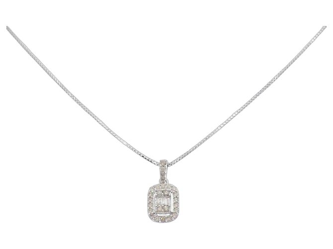 Autre Marque Collana in oro bianco Au750 e diamanti Argento
