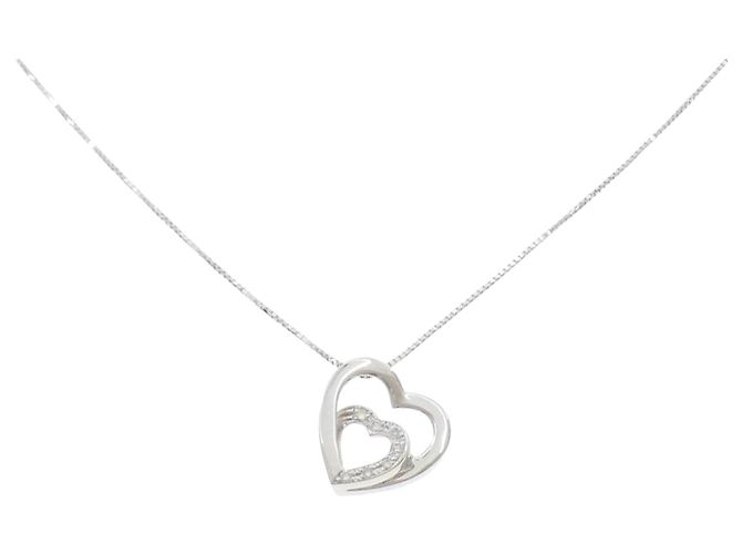 Autre Marque Collana Cuore con Diamanti Au750 Argento