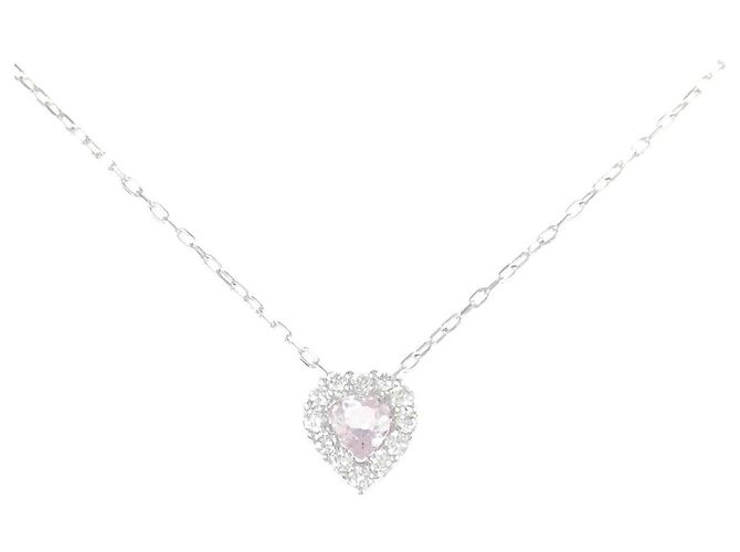 Autre Marque Collana in Morganite e Diamanti Au750 Argento