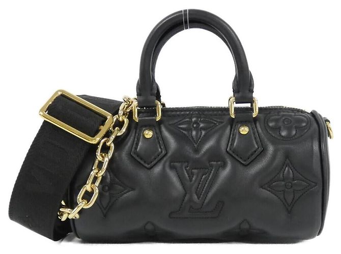 Bolsa de Ombro Louis Vuitton Bubblegram Papillon BB em couro de bezerro Preto Gold hardware