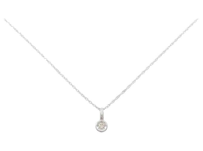 Autre Marque Collana in K14WG e diamanti Argento