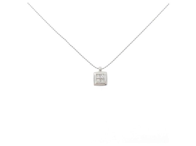 Autre Marque Diamantenhalskette PT900 PT850 Silber