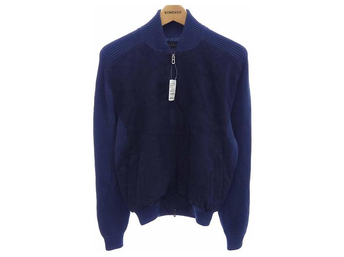 Autre Marque Cardigã de cashmere e couro SEASE Azul