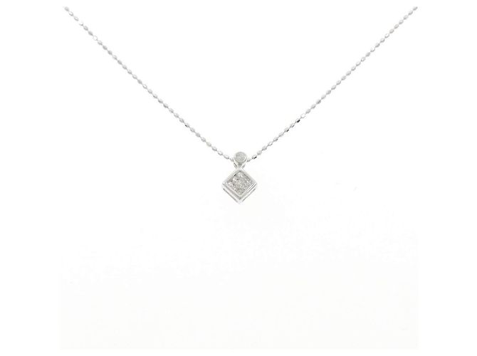 Autre Marque Colar de ouro branco Au750 e diamantes Prata