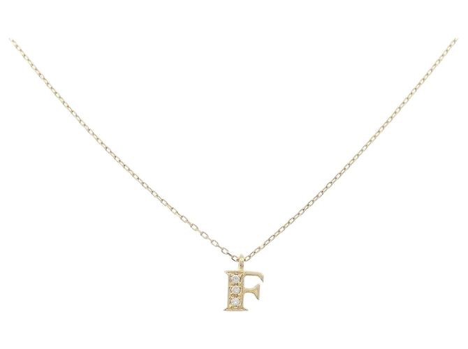 Autre Marque Collana Au750 Initial F Diamond D'oro