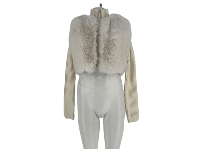Yves Salomon Beiger Pelpullover