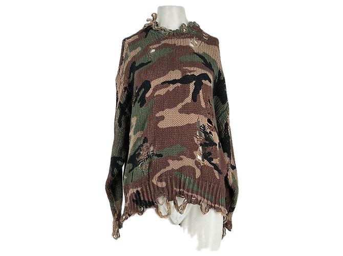 Freeman Porter Pullover mit Militarmuster Braun