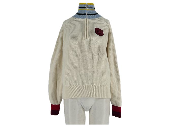 Lacoste Weißer Rollkragen-Sweatshirt