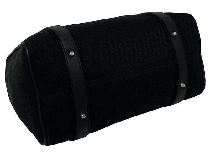 Borsa Christian Dior in tela e pelle nera Nero