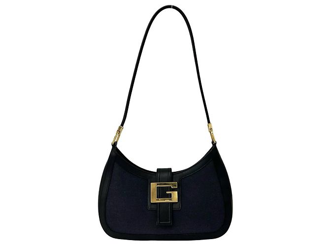 Borsa a spalla e tote Gucci G-Logo Nero Blu navy