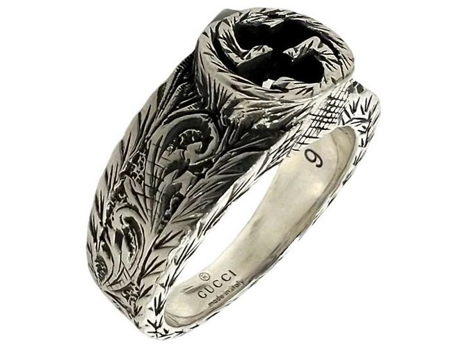 Anillo Arabesque Interlocking G GUCCI Plata