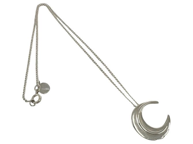 Tiffany & Co Collana Tiffany Vintage Crescent Moon Argento