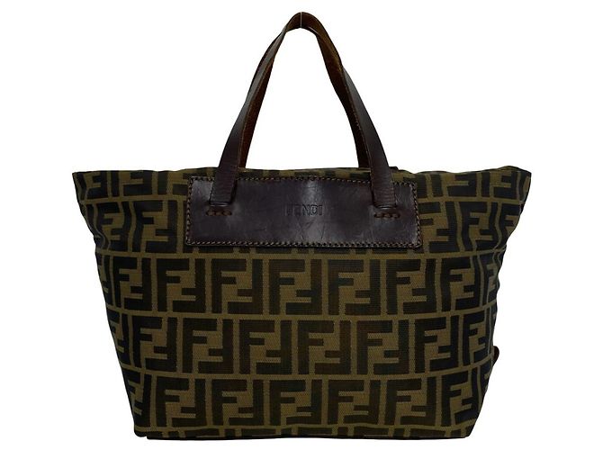 Borsa Fendi Vintage Zucca FF Pattern Marrone Nero Cachi