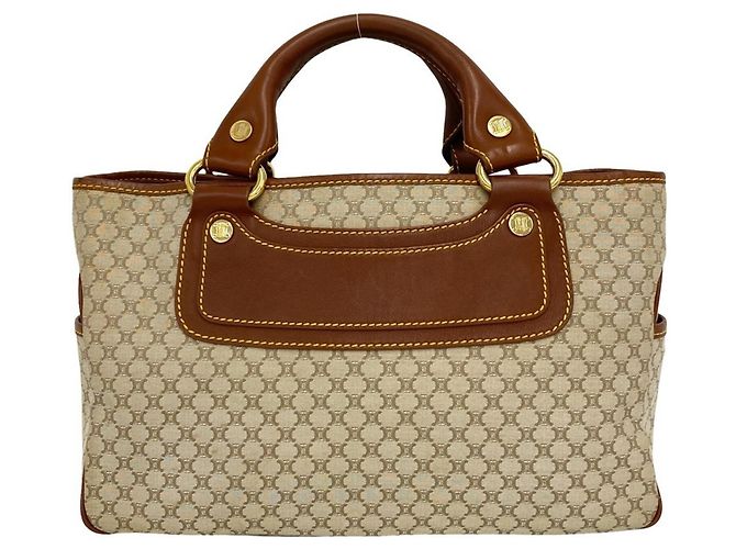 Céline Bolsa Celine Boogie Bag em Beige e Brown Marrom Bege