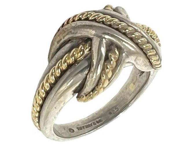 Tiffany & Co Tiffany Vintage Signature Cross Ring Silber Golden