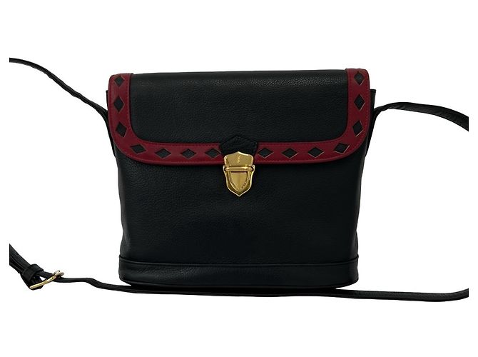 Borsa a tracolla in pelle Yves Saint Laurent Nero Rosso