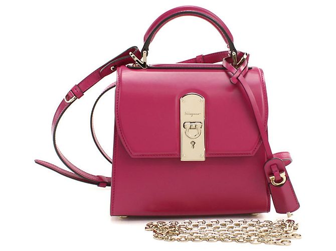Bolsa de couro rosa Salvatore Ferragamo