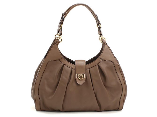 Salvatore Ferragamo Handtasche aus braunem Kalbsleder
