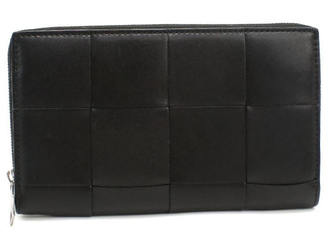 Cassette Bottega Veneta Black Leather Long Wallet