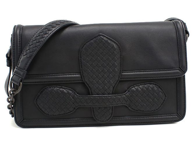 Borsa a tracolla Bottega Veneta in pelle nera Nero