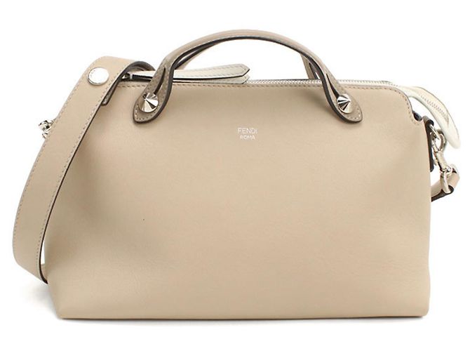 Fendi Handtasche 8BL124 Beige Leder