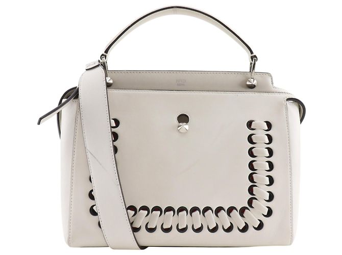 Bolsa Fendi Dotcom em couro branco