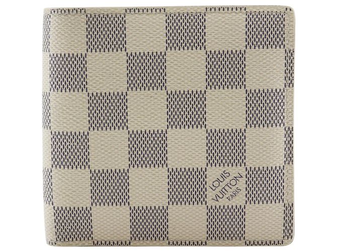 Cartera bi-fold Louis Vuitton Damier Azur Blanco