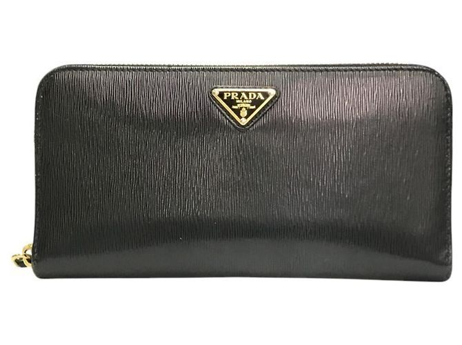 Portafoglio lungo da uomo Prada Vitello Move TR Nero