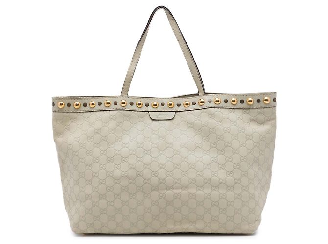 Tote Gucci White Guccissima Babouska Branco Cru