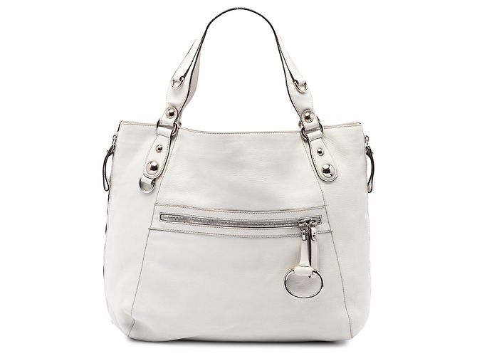 Tote Gucci Icon Bit Zip em pele de bezerro branca