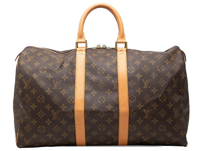 Louis Vuitton Brown Monogram Keepall 45 Marrom