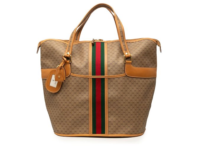 Borsa Tote Gucci Brown Micro GG Supreme Web Marrone Marrone chiaro