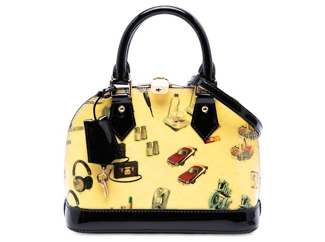 Louis Vuitton Yellow Monogram Vernis Stickers Alma BB Jaune