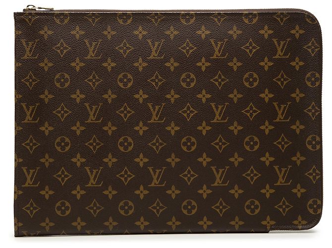 Louis Vuitton Brown Monogram Poche Documents Portfolio Braun