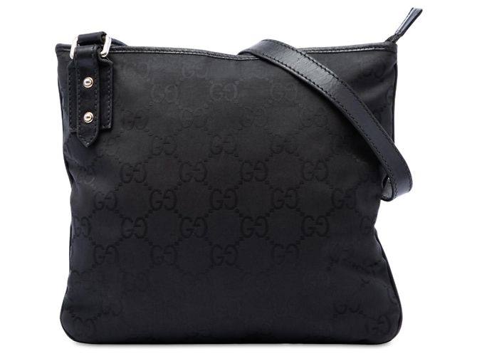 Borsa a tracolla Gucci in nylon GG nero