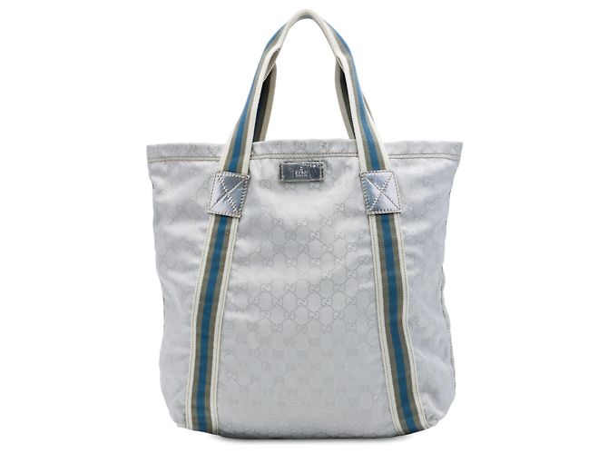 Gucci GG Canvas Web Tote in Grau Braun