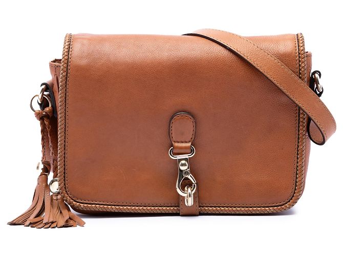 Borsa a tracolla Gucci Marrakech in vitello marrone
