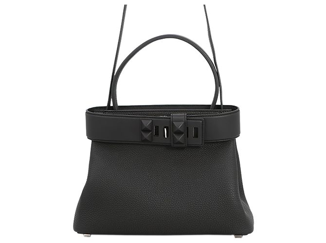 Hermès Black Togo and Swift Medor Bag
