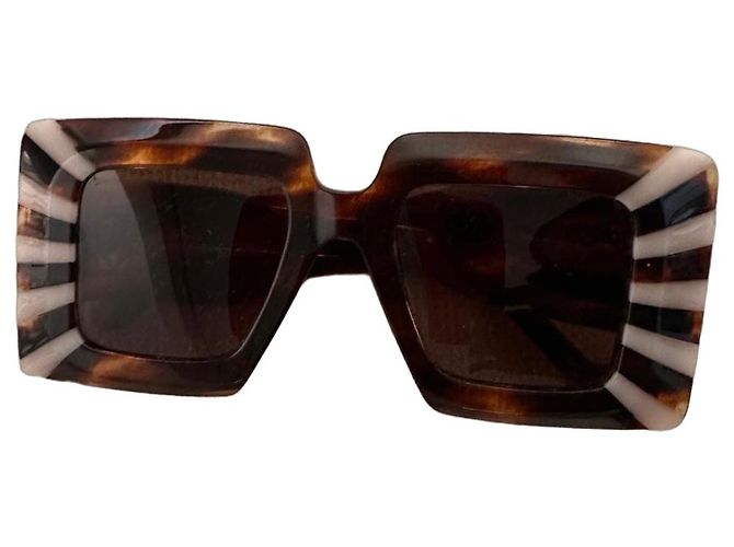 Loewe Sonnenbrille Schildpatt-Optik mit Streifen Braun Weiß Mehrfarben