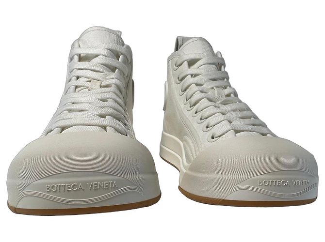 Bottega Veneta Vulcan High-Top Sneaker weiß Canvas