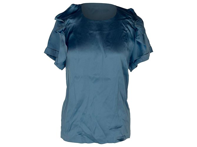 Blusa a maniche corte Chloé in seta blu Blu chiaro