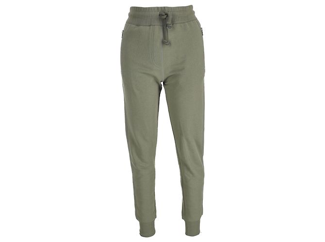 Pantalones Jogger con cordón Dries Van Noten en algodón Olive Verde Verde oliva