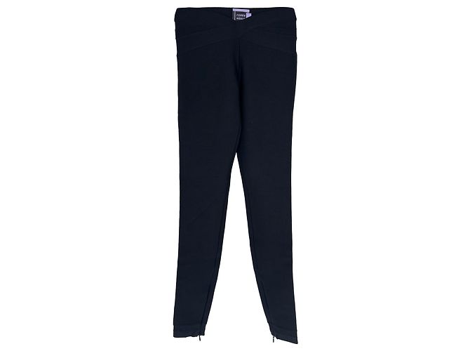 Herve Leger Slim-Hose aus schwarzer Viskose