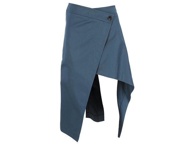 Falda midi asimétrica Marni en algodón azul