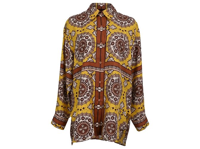 Camicia a bottoni stampata Nili Lotan in seta multicolore