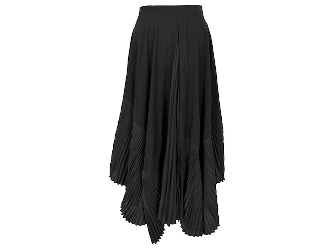 Stella Mc Cartney Gonna plissettata lunghezza midi Stella McCartney in seta nera Nero