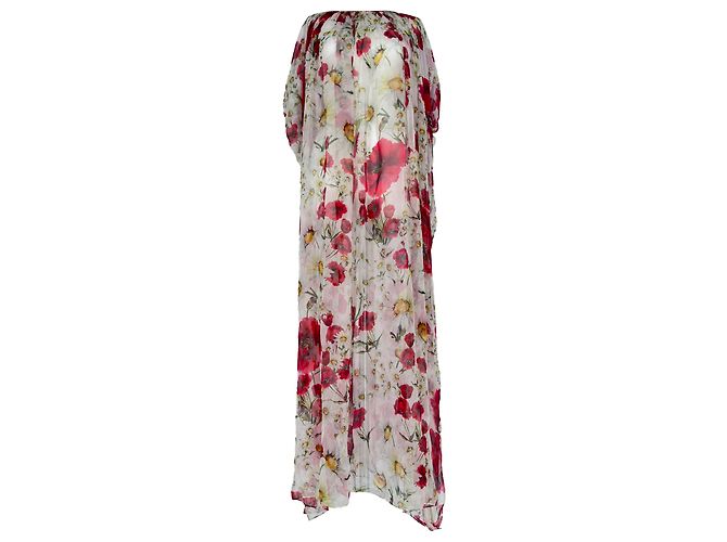 Abito maxi floreale Dolce & Gabbana in seta multicolore