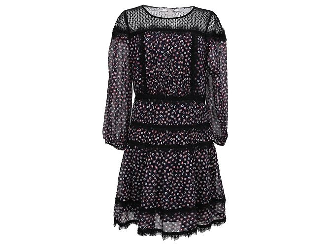 Abito a pois Diane Von Furstenberg in seta nera Nero
