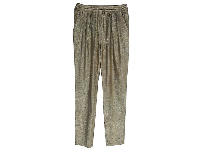 Stella Mc Cartney Stella Mccartney glitzernde Hose mit elastischem Bund aus goldener Seide