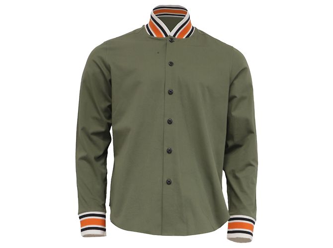 Camicia abbottonata Loewe in cotone olive Verde Verde oliva
